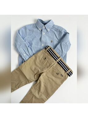Polo by Ralph Lauren Blue and Tan Kids Matching Set